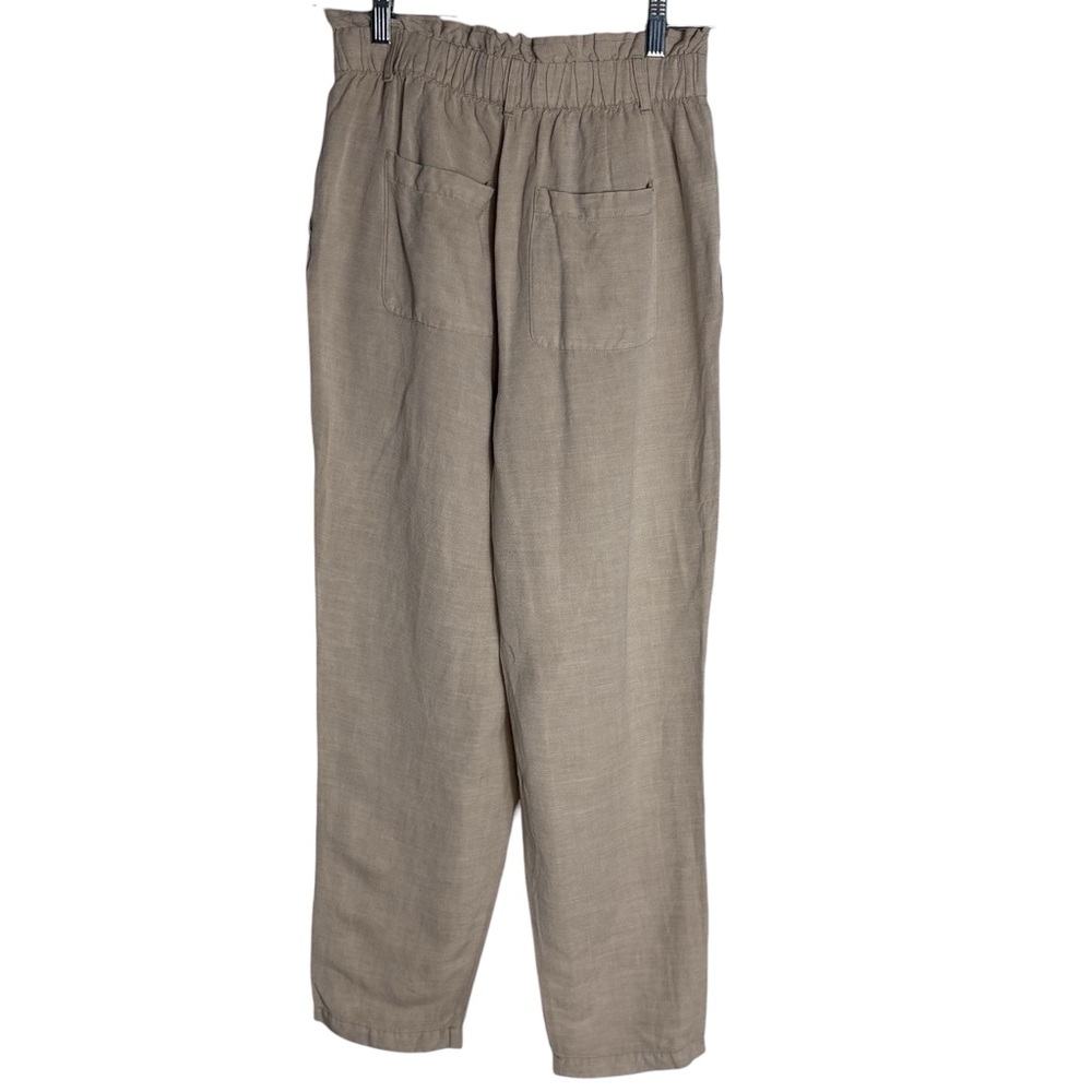 LOFT Paperbag Style Linen Blend High Rise Pants in Natural Khaki Size XS—NO BELT - Picture 3 of 10